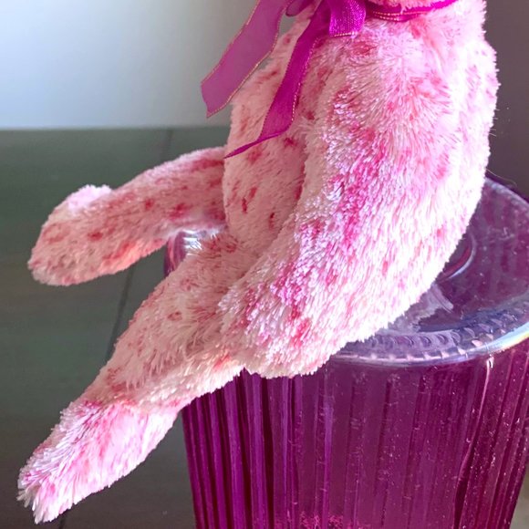 2002 4577 Valentine's Pink Smitten Retired Ty Beanie Baby Teddy Bear Plush MWMT - Picture 2 of 7